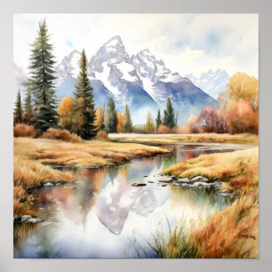 Grand Teton Nationalpark Malerei Poster