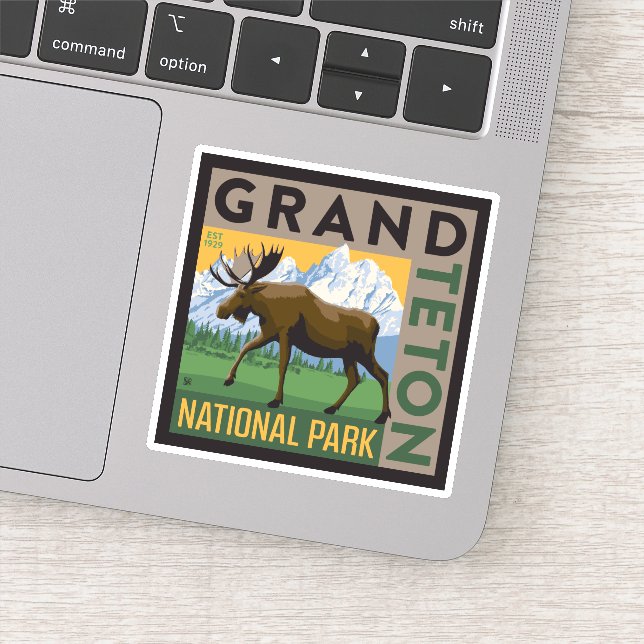 Grand Teton Nationalpark Moose Aufkleber (Detail)