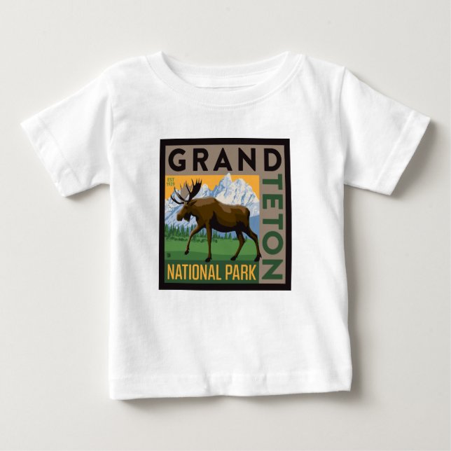 Grand Teton Nationalpark Moose Baby T-shirt (Vorderseite)