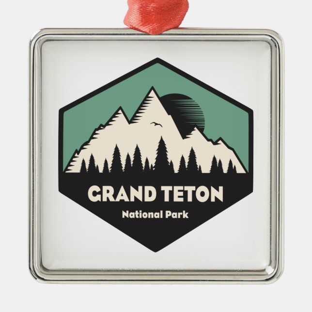 Grand Teton Nationalpark Ornament Aus Metall (Vorne)