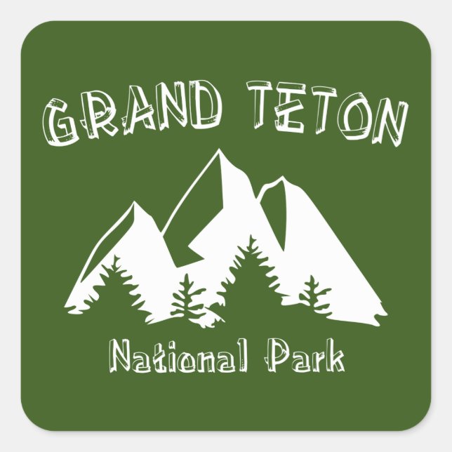 Grand Teton Nationalpark Quadratischer Aufkleber (Vorderseite)
