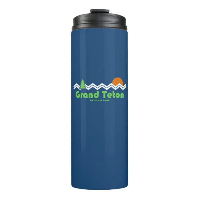 Grand Teton Nationalpark Retro Thermosbecher (Vorderseite)