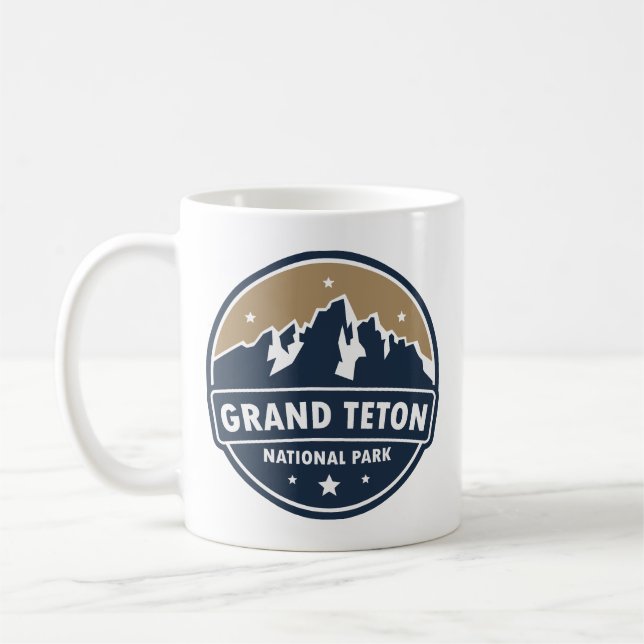 Grand Teton Nationalpark Runde Emblem Kaffeetasse (Links)