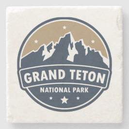 Grand Teton Nationalpark Runde Emblem Steinuntersetzer