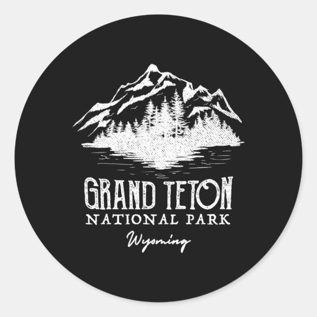 Grand Teton Nationalpark Runder Aufkleber (Vorderseite)