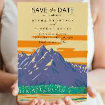 Grand Teton Nationalpark Save the Date Retro