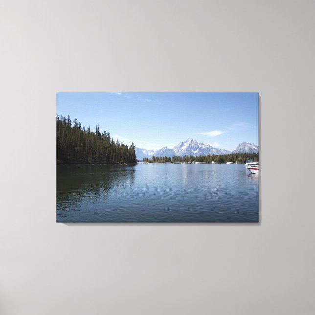 Grand Teton Nationalpark, See, Berg und Himmel. Leinwanddruck (Vorderseite)