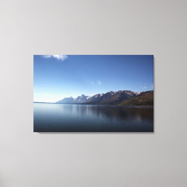Grand Teton Nationalpark, See, Berg und Himmel. Leinwanddruck (Vorderseite)