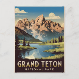 Grand Teton Nationalpark Vintag Postkarte