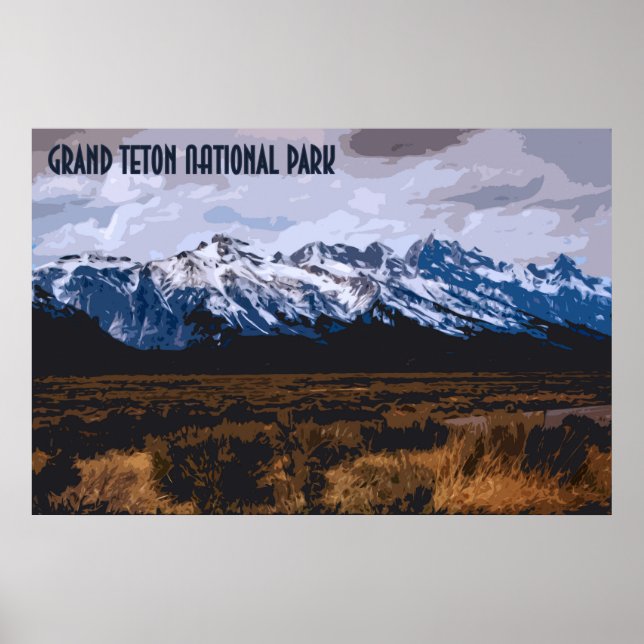 Grand Teton Nationalpark Vintage Poster (Vorne)