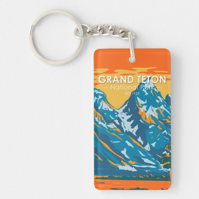 Grand Teton Nationalpark Wyoming doppelseitig Schlüsselanhänger (Vorderseite)