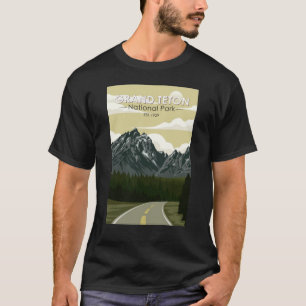 Grand Teton Nationalpark Wyoming Straße Vintage T-Shirt