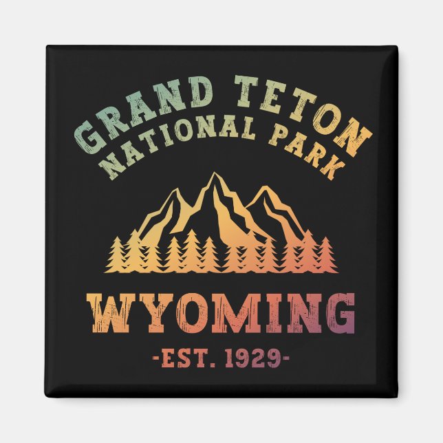 Grand Teton Nationalpark Wyoming USA Gradient Magnet (Vorne)