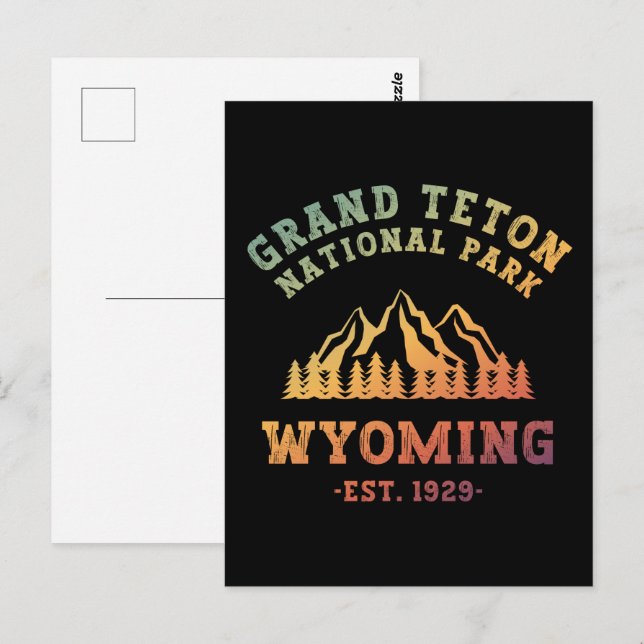 Grand Teton Nationalpark Wyoming USA Gradient Postkarte (Vorne/Hinten)
