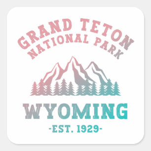 Grand Teton Nationalpark Wyoming USA Gradient Quadratischer Aufkleber