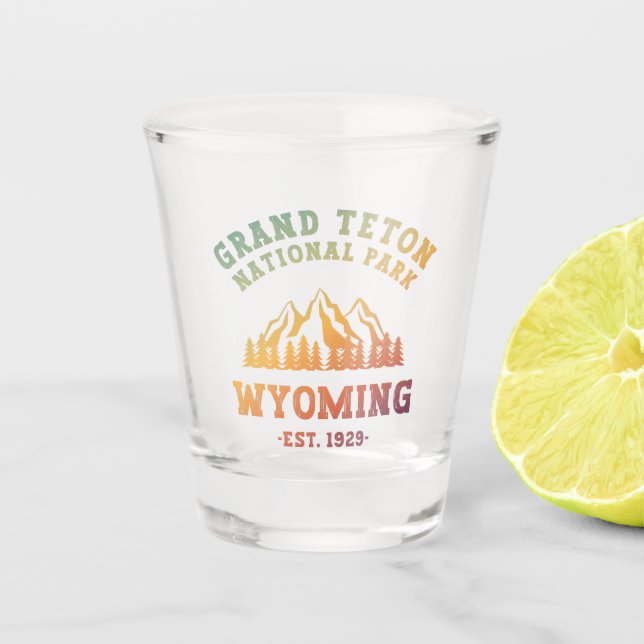 Grand Teton Nationalpark Wyoming USA Gradient Schnapsglas (Vorderseite)
