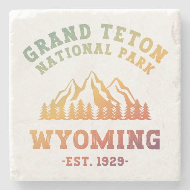 Grand Teton Nationalpark Wyoming USA Gradient Steinuntersetzer (Vorderseite)