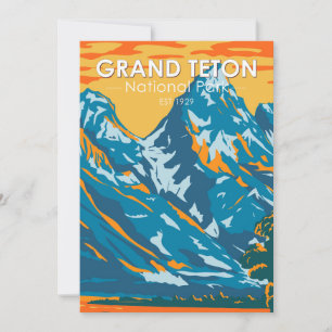 Grand-Teton-Nationalpark Wyoming Vintage Feiertagskarte