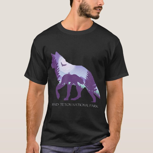 Grand Teton Nationalpark Wyoming Wolf T-Shirt (Vorderseite)
