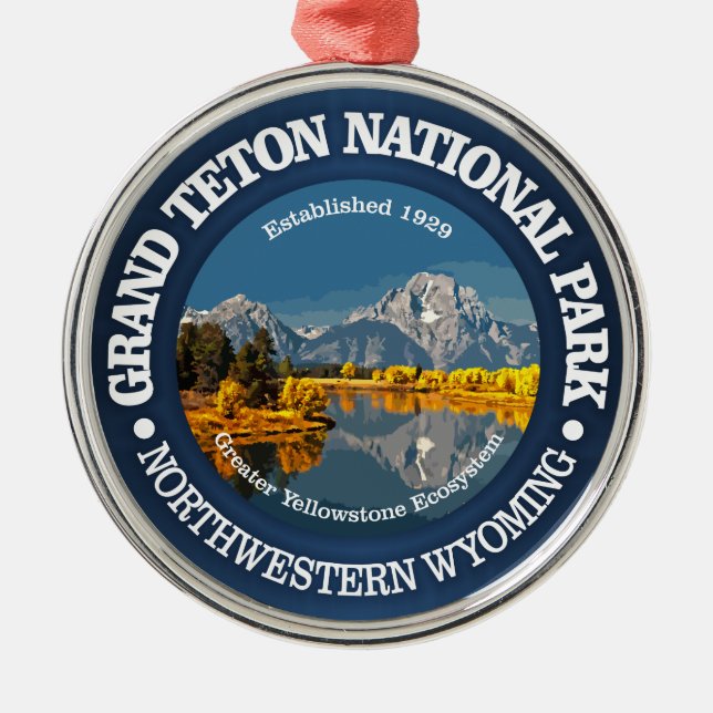Grand Teton NP Silbernes Ornament (Vorne)