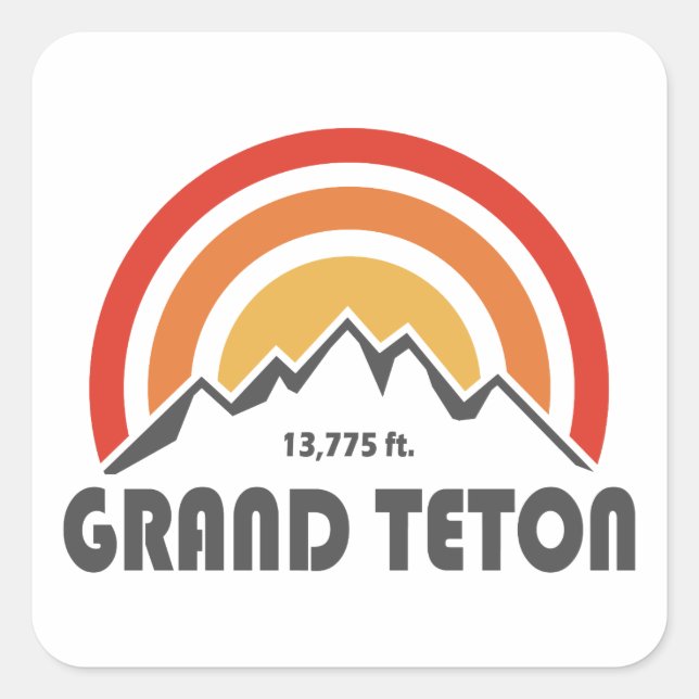 Grand Teton Quadratischer Aufkleber (Vorderseite)