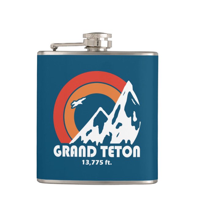 Grand Teton Sun Eagle Flachmann (Vorderseite)