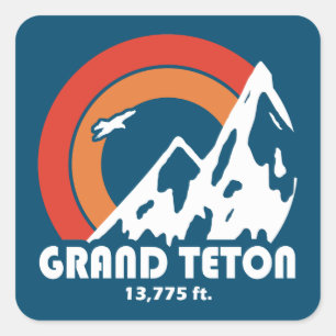 Grand Teton Sun Eagle Quadratischer Aufkleber