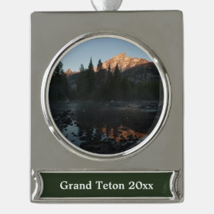 Grand Teton Sunrise in Cottonwood Creek Banner-Ornament Silber
