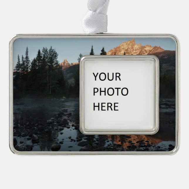 Grand Teton Sunrise in Cottonwood Creek Rahmen-Ornament Silber (Vorderseite)