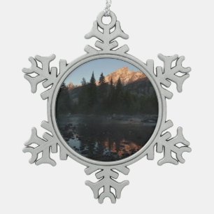 Grand Teton Sunrise in Cottonwood Creek Schneeflocken Zinn-Ornament