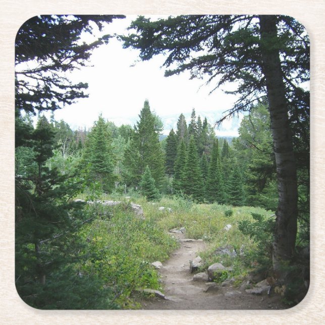 Grand Teton Trail Rechteckiger Pappuntersetzer (Vorderseite)