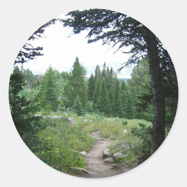 Grand Teton Trail Runder Aufkleber (Vorderseite)