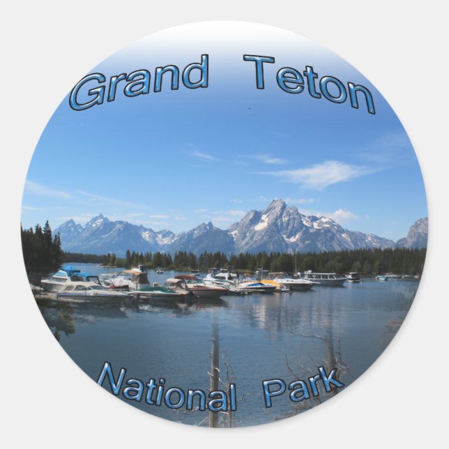 Grand Teton, USA, Nationalpark Montana Runder Aufkleber (Vorderseite)