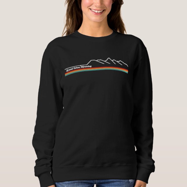 Grand Teton Wyoming Retro 1970s inspired Sweatshirt (Vorderseite)