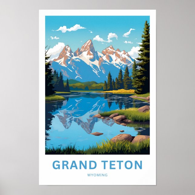 Grand Teton Wyoming Travel Print Poster (Vorne)