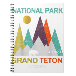 Grand Teton Wyoming US National Park Camping Hikin Notizblock