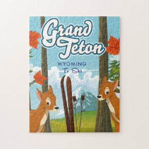 Grand Teton Wyoming zum Skifahren. Magnet