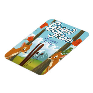 Grand Teton Wyoming zum Skifahren. Magnet