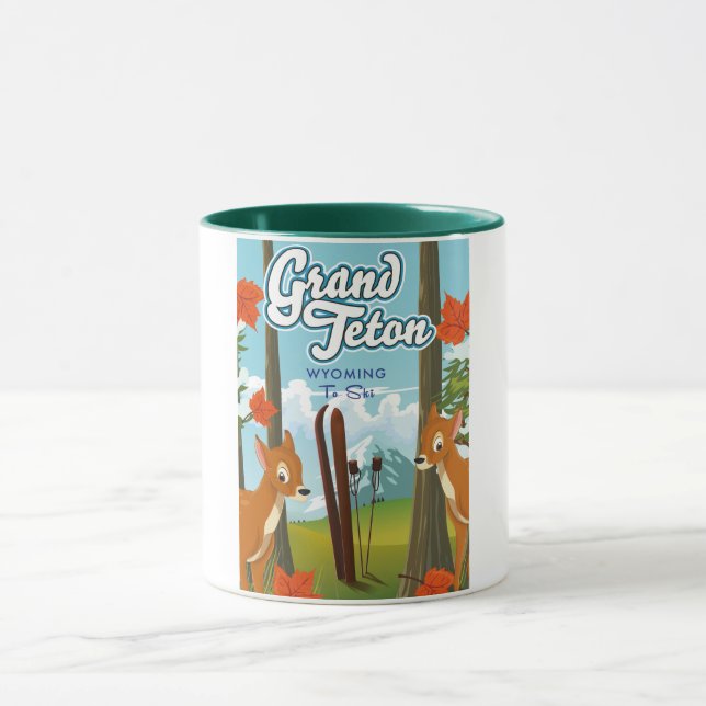 Grand Teton Wyoming zum Skifahren. Tasse (Zentrum)