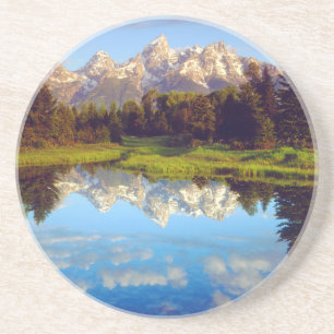 Grand Tetons, die im Fluss Snake reflektieren Sandstein Untersetzer