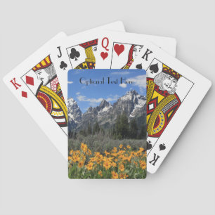 Grand Tetons mit Schnee und Frühlingsblumen Spielkarten