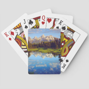 Grand Tetons spiegeln sich im Snake River Spielkarten