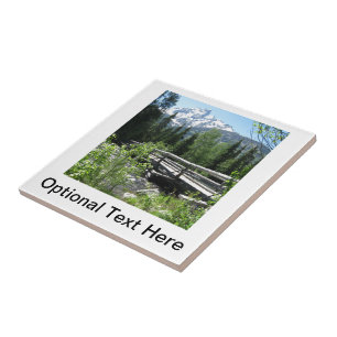 Grand Tetons Spring Snow and Wood Bridge Fliese