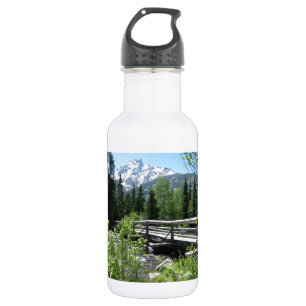 Grand Tetons Spring Snow and Wood Bridge Trinkflasche