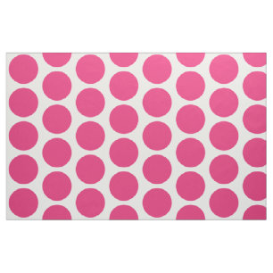 Grand tissu blanc rose de pois