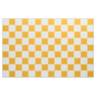 Grand tissu Checkered orange et blanc