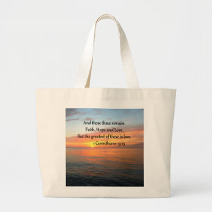 GRAND TOTE BAG 1 CORINTHIENS 13:13 PHOTO DU LEVER