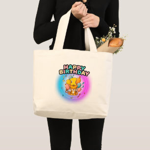 Grand Tote Bag 1er anniversaire tigre Fête d'anniversaire pour en