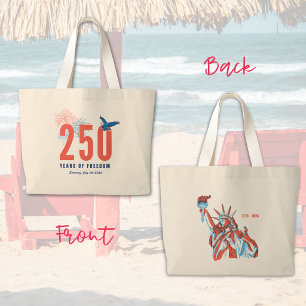 Grand Tote Bag 250e anniversaire de l'Amérique Patriotique Libert
