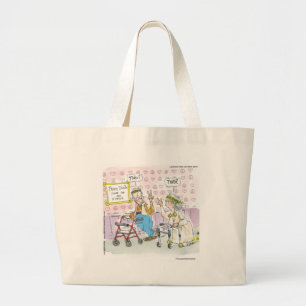 Grand Tote Bag 2 vieux hippies et signe de paix cadeaux drôles T-